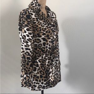 Sold Cache leopard belted trench coat